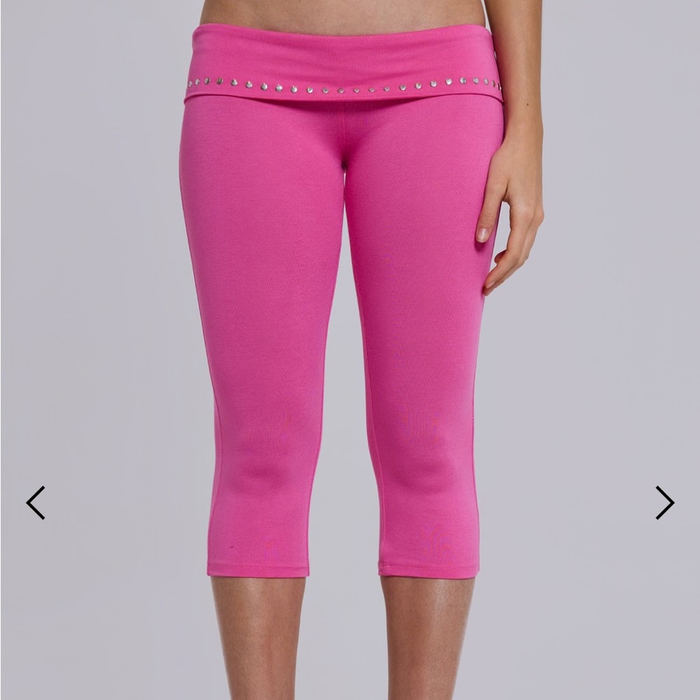 Jaded London Quinn Studded Jersey Capri in Pink
